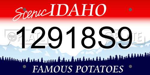 12918S9 Idaho License Plate
