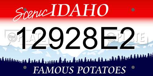 12928E2 Idaho License Plate