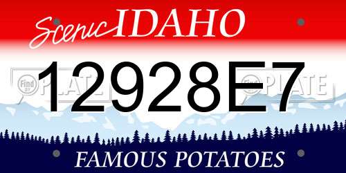 12928E7 Idaho License Plate