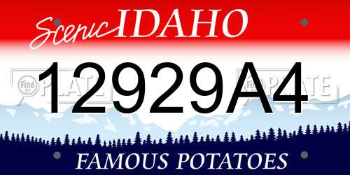 12929A4 Idaho License Plate