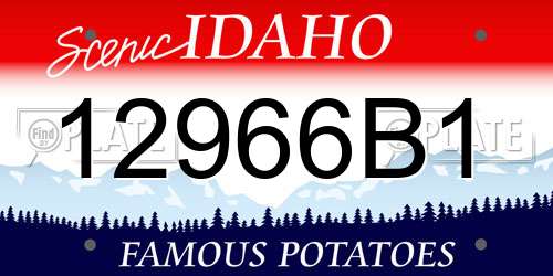 12966B1 Idaho License Plate