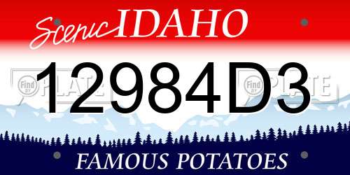 12984D3 Idaho License Plate