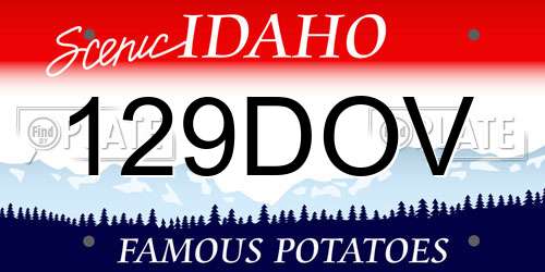 129DOV Idaho License Plate