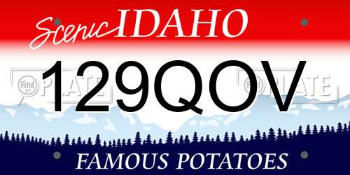 129QOV Idaho License Plate