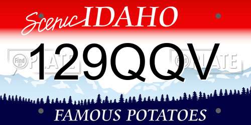 129QQV Idaho License Plate