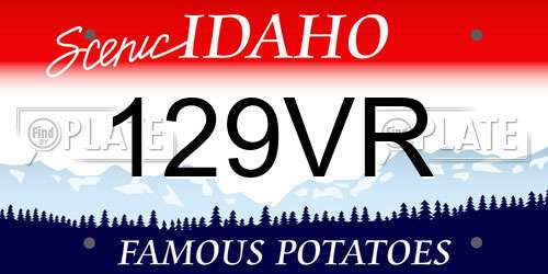 129VR Idaho License Plate