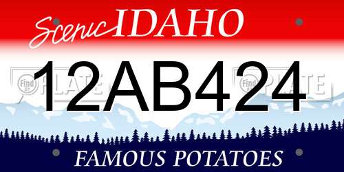 12AB424 Idaho License Plate