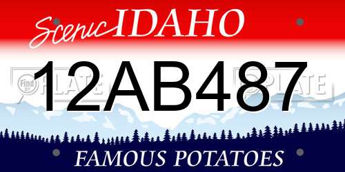 12AB487 Idaho License Plate