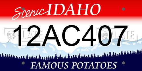 12AC407 Idaho License Plate