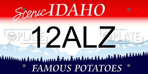 12ALZ Idaho License Plate