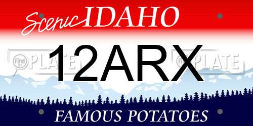 12ARX Idaho License Plate