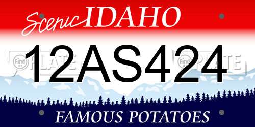 12AS424 Idaho License Plate