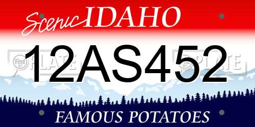 12AS452 Idaho License Plate