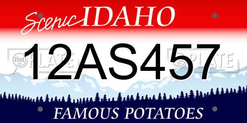 12AS457 Idaho License Plate