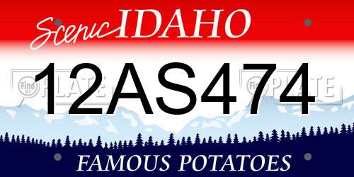 12AS474 Idaho License Plate