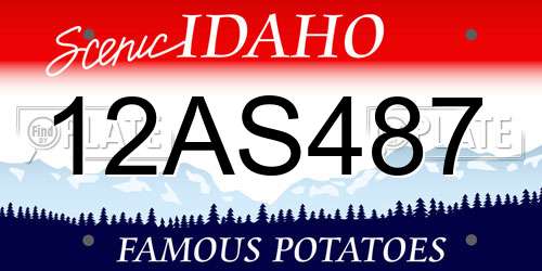 12AS487 Idaho License Plate