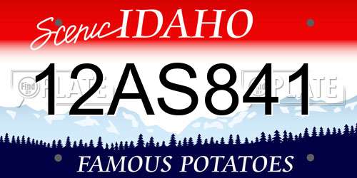 12AS841 Idaho License Plate