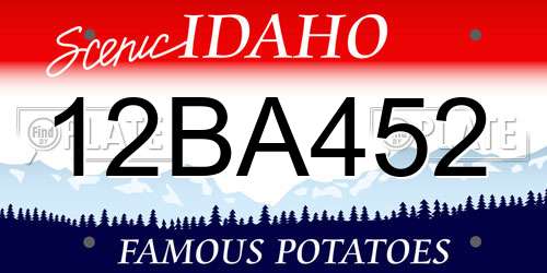 12BA452 Idaho License Plate