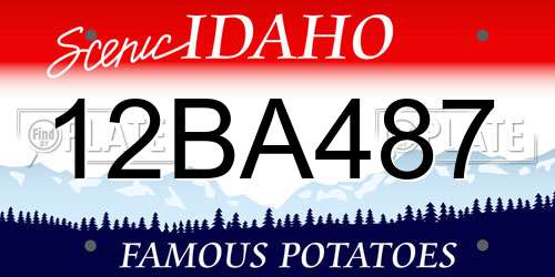 12BA487 Idaho License Plate