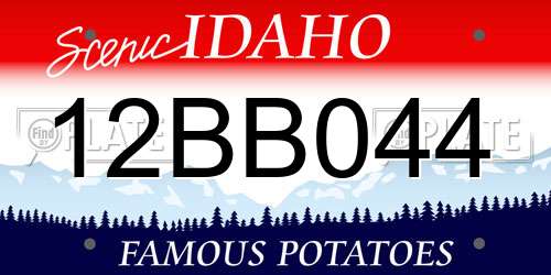 12BB044 Idaho License Plate