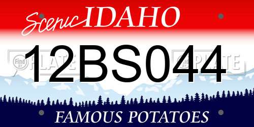 12BS044 Idaho License Plate