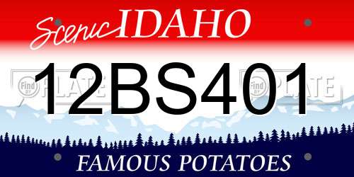 12BS401 Idaho License Plate