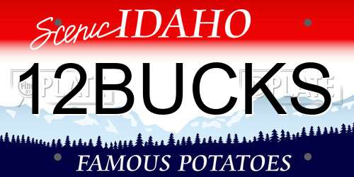 12BUCKS Idaho License Plate