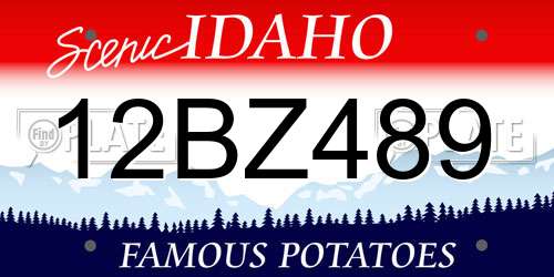 12BZ489 Idaho License Plate