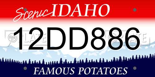12DD886 Idaho License Plate