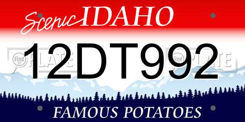12DT992 Idaho License Plate