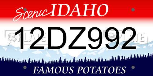 12DZ992 Idaho License Plate