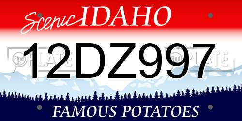 12DZ997 Idaho License Plate