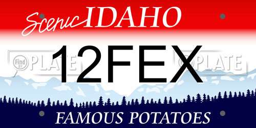 12FEX Idaho License Plate
