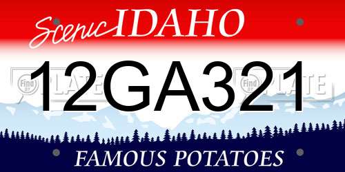 12GA321 Idaho License Plate