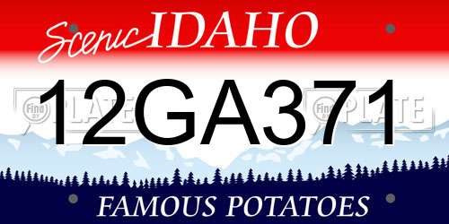 12GA371 Idaho License Plate