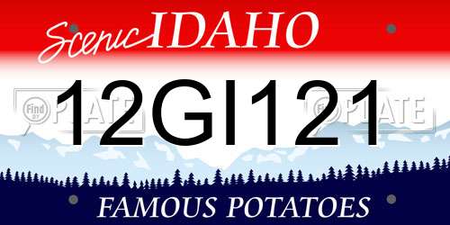 12GI121 Idaho License Plate