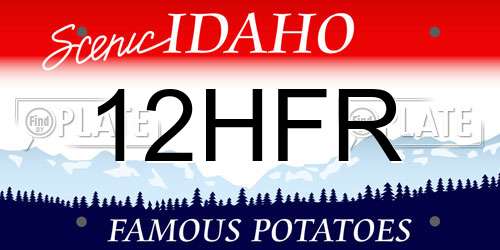 12HFR Idaho License Plate