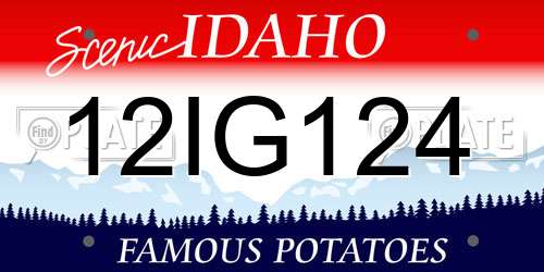 12IG124 Idaho License Plate