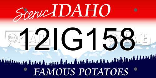 12IG158 Idaho License Plate