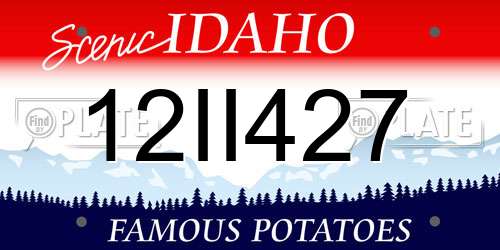 12II427 Idaho License Plate