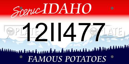 12II477 Idaho License Plate