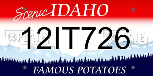 12IT726 Idaho License Plate