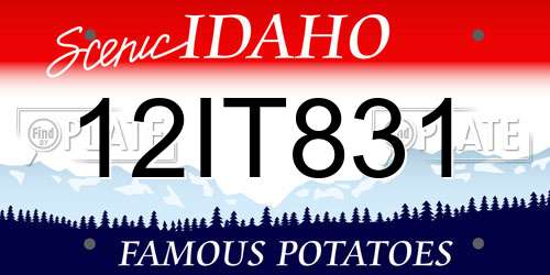12IT831 Idaho License Plate