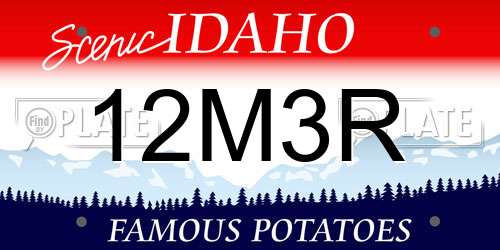 12M3R Idaho License Plate
