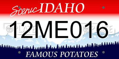 12ME016 Idaho License Plate