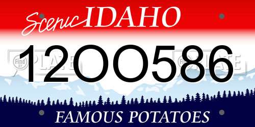 12OO586 Idaho License Plate