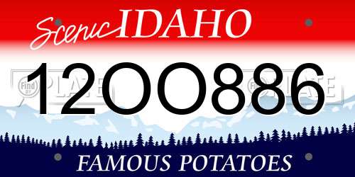 12OO886 Idaho License Plate