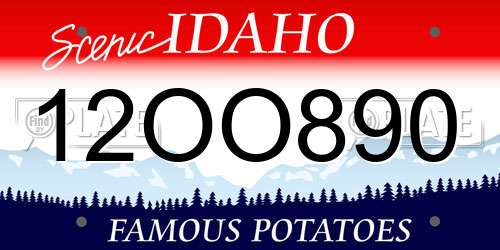 12OO890 Idaho License Plate