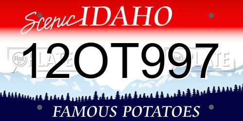 12OT997 Idaho License Plate