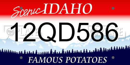 12QD586 Idaho License Plate